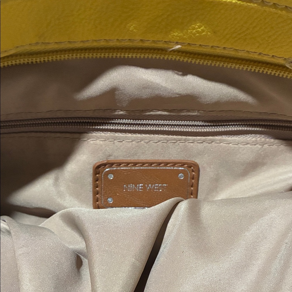 Nine West Geometric Brown and Yellow Tote - Picture 4 of 7